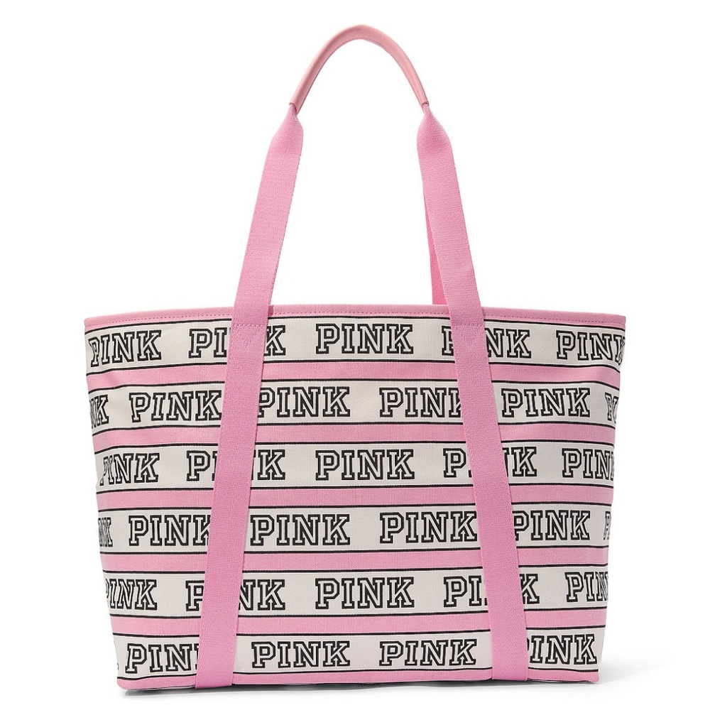PINK Victoria's Secret Logo Tote - Pink and Black